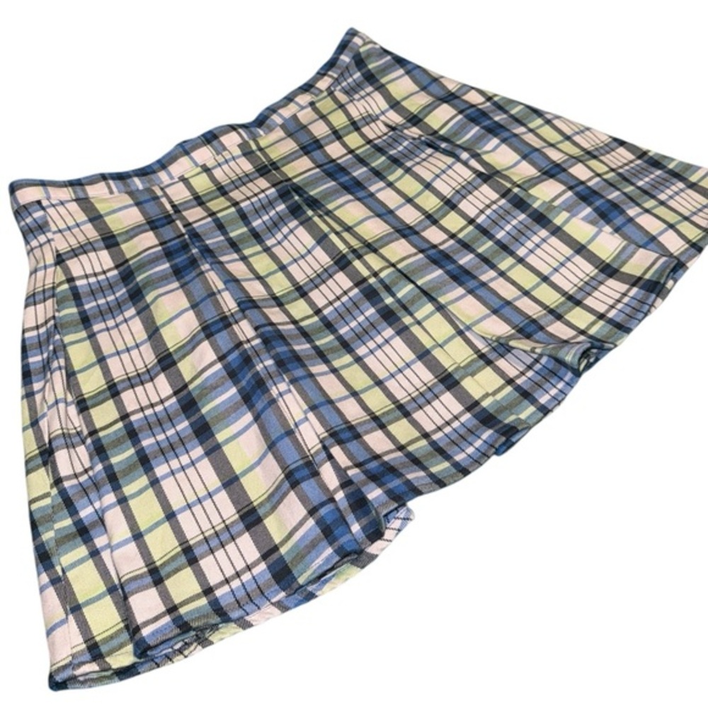 NEW SO Goods for Life Plaid Mini Skirt – Size 13 Juniors – Navy Pink Yellow - Picture 1 of 10